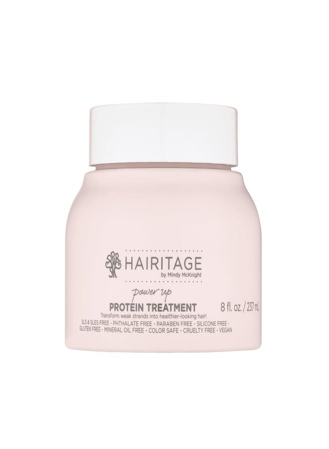 هيريتيج علاج هيريتيج باور أب بالبروتين + قناع للشعر بزبدة الشيا وزيت الخروع للشعر الجاف - يقوي ويصلح الشعر الجاف والتالف - بلسم مرطب عميق، 8 أونصة سائلة - Image 1